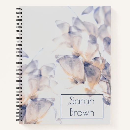 WITTE & BLAUWE PATELES BLOEMELEGANT AANGEPAST NOTITIEBOEK (Voorkant)