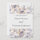 WITTE & BLAUWE PATELES BLOEMIGE ELEGANTE BRUIDSBRU KAART (Voorkant)