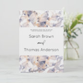 WITTE & BLAUWE PATELES BLOEMIGE ELEGANTE BRUIDSBRU KAART (Staand voorkant)