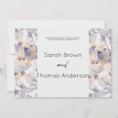 WITTE & BLAUWE PATELES BLOEMIGE ELEGANTE BRUIDSBRU KAART (Voorkant)