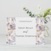 WITTE & BLAUWE PATELES BLOEMIGE ELEGANTE BRUIDSBRU KAART (Staand voorkant)