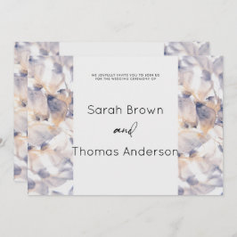 WITTE & BLAUWE PATELES BLOEMIGE ELEGANTE BRUIDSBRU KAART