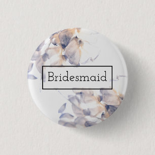 WITTE & BLAUWE PATELES BLOEMIGE ELEGANTE BRUIDSMEI RONDE BUTTON 3,2 CM