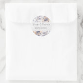 WITTE & BLAUWE PATELES BLOEMIGE ELEGANTE BRUILOFT RONDE STICKER (Tas)
