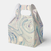 Witte blauwe roze moderne, Abstracte, vloeiende ku Bedankdoosjes (Achterkant)