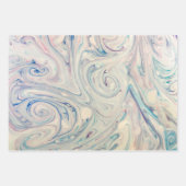 Witte blauwe roze moderne, Abstracte, vloeiende ku Inpakpapier Vel (Voorkant 2)