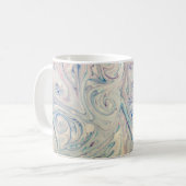Witte blauwe roze moderne, Abstracte, vloeiende ku Koffiemok (Voorkant links)