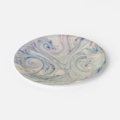 Witte blauwe roze moderne, Abstracte, vloeiende ku Papieren Bordje (Gekanteld)