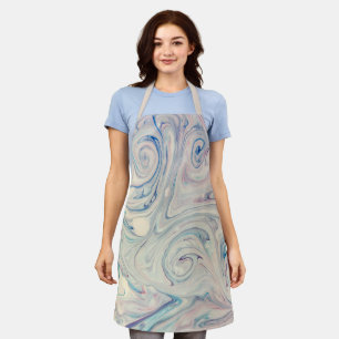 Witte blauwe roze moderne, Abstracte, vloeiende ku Schort