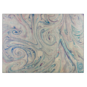 Witte blauwe roze moderne, Abstracte, vloeiende ku Snijplank