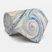 Witte blauwe roze moderne, Abstracte, vloeiende ku Stropdas (Opgerold)