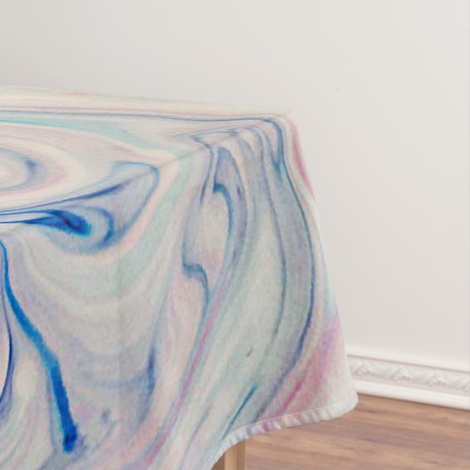 Witte blauwe roze moderne, Abstracte, vloeiende ku Tafelkleed (Voorbeeld)