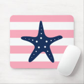 Witte blauwe roze stroop Starfish Muismat (Met muis)