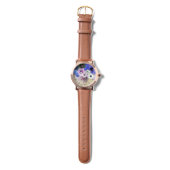 WITTE BLAUWE ROZEN, ANEMONSLOEMMONOGRAM HORLOGE (Bandje)