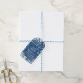 Witte Blauwe Sneeuw in Liefde Sneeuwvlok Bruid Dan Cadeaulabel (Met Touw)