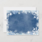 Witte Blauwe Sneeuw in Liefde Sneeuwvlok Bruiloft  Bedankkaart (Achterkant)