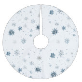 Witte Blauwe Sneeuwvlokken Kerstmis Kerstboom Rok (Voorkant)