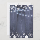 Witte blauwe sneeuwvlokken rustieke winter baby sh kaart (Achterkant)