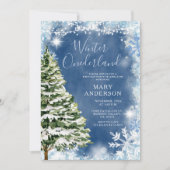 Witte Blauwe Sneeuwvlokken Winter Onederland Verja Kaart (Voorkant)