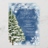 Witte Blauwe Sneeuwvlokken Winter Onederland Verja Kaart (Voorkant / Achterkant)