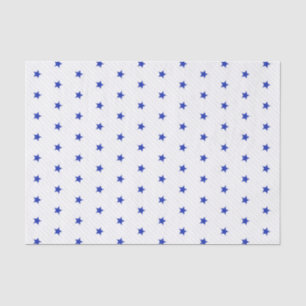 Witte Blauwe Sterren en Grijze Strepen Modern Patr Tissuepapier
