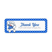 Witte Blauwe Stippen Pet Food Business Labels (Voorkant)