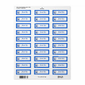 Witte Blauwe Stippen Pet Food Business Labels (Full Sheet)