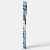 Witte Blauwe Strepen Bloemen Case-Mate iPhone Case (Achterkant / Rechts)