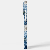 Witte Blauwe Strepen Bloemen Case-Mate iPhone Case (Achterkant / Links)