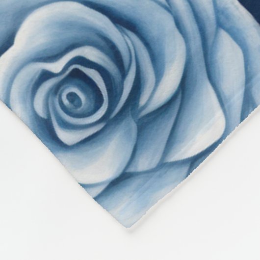 Witte Blauwe Strepen Bloemen Fleece Deken (Hoek)