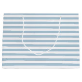 Witte blauwe strepen groot cadeauzakje (Voorkant)