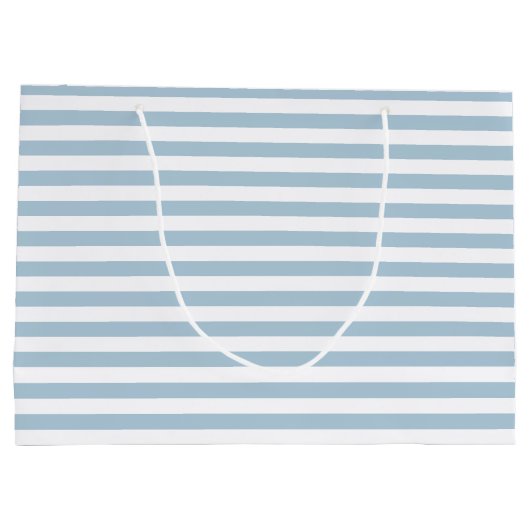 Witte blauwe strepen groot cadeauzakje (Achterkant)