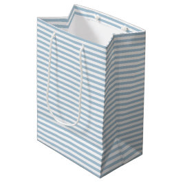 Witte blauwe strepen medium cadeauzakje