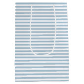 Witte blauwe strepen medium cadeauzakje (Achterkant)