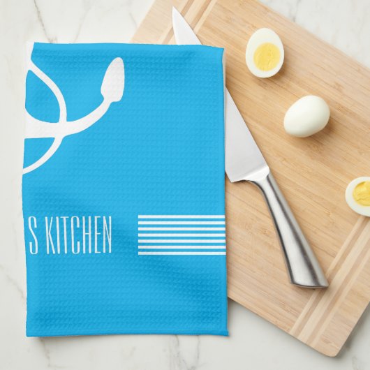 Witte & Blauwe Strepen Nautische Boot Anker Theedoek (Quarter Fold)