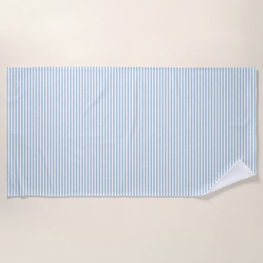 Witte blauwe strepen strandlaken (Voorkant)