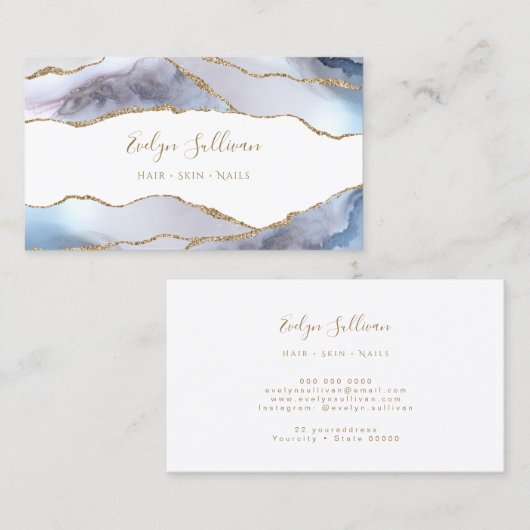 witte blauwe visitekaartje (Voorkant / Achterkant)