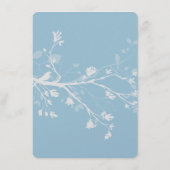 Witte Blauwe Vogel takken Bruiloft Menu (Achterkant)