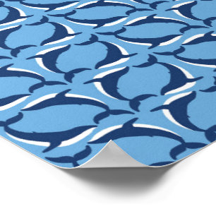 Witte Blauwe Walvissen Yin Yang Zee Dier Oceaan Ma Poster