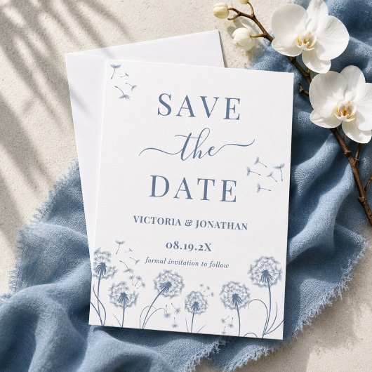 Witte Blauwe Wilde Bloem Boho Bruiloft Save The Date