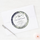 Witte blauwe zilver Glitter-productlabels Logo toe Ronde Sticker (Envelop)