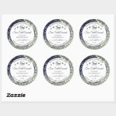 Witte blauwe zilver Glitter-productlabels Logo toe Ronde Sticker (Vel)