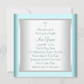 Witte Blauwgroen Blauwe Baby doop doop doopsel Kaart (Achterkant)