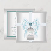 Witte Blauwgroen Blauwe Baby doop doop doopsel Kaart (Voorkant / Achterkant)