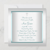 Witte Blauwgroen Blauwe Baby doop doop doopsel Kaart (Achterkant)