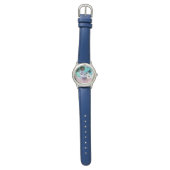 WITTE BLAUWGROEN BLAUWE ROZEN, ANEMONSLOEMMONOGRAM HORLOGE (Vlak)