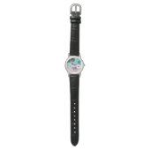 WITTE BLAUWGROEN BLAUWE ROZEN, ANEMONSLOEMMONOGRAM HORLOGE (Vlak)
