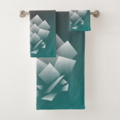 Witte blauwgroen bogung bad handdoek (Insitu)