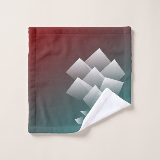 Witte blauwgroen bogung bad handdoek (Wasdoekje)