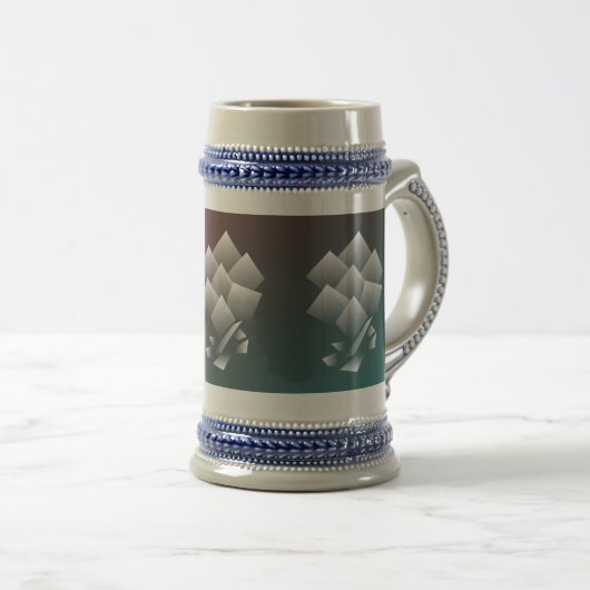 Witte blauwgroen bogung bierpul (Voorkant rechts)